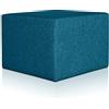 Deshome Pouf poggiapiedi 63x63x44 cm stoffa Idrorepellente: Pouf design moderno per divano soggiorno camera da letto, Puff poggiapiedi, Pouffe salotto Minerva (Blu)