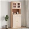 Homgoday Armadio alto per credenza, mobile alto, multiuso, in legno di pino massiccio, 77 x 35 x 188 cm