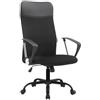 BERARDI Sedia da Ufficio Ergonomica, Nera, Schienale Traspirante, Seduta Imbottita con Braccioli, Altezza Regolabile 110-120cm, Base con Ruote, Capacità 120kg