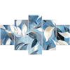 Lupia - Quadro Moderno Vogue 66x115 cm Sky Leaves a 5 Pezzi, Stampe Artistiche modulari e Digitali, Pannelli in Legno Ecologico MDF, Pronti per Appendere, Soggiorno e Camera da Letto, Ufficio