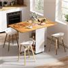 Ztexkee Tavolo da Pranzo Pieghevole Tavolo da Cucina con Ruote con 1 grande mobile e 1 vano aperto per piccoli spazi Sala da pranzo Cucina 120 x 70 x 78 cm Arancione e bianco