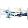 [en.casa] Struttura Divano in Metallo a 2-3 Posti Seduta con Schienale e Braccioli Decorativi Letto Singolo in Acciaio 90x200 cm Sofà per Soggiorno Camera da Letto Ospiti - Bianco Opaco