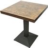 OHMG Tavolo da Bar Quadrato in Ferro e Legno, 60 x 60 x 75 cm, Design Industriale, 4 Posti