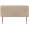 DHOME Testiera Imbottita Liscia Arrotondata in Similpelle con Gambe per Parete Acustica Testate Letto Fonoassorbenti Camera da Letto (Beige, 160cm)