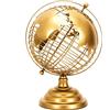 Toilinux.com Globo terrestre decorativo in metallo dorato
