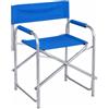 VIRSUS Sedia da regista pieghevole in tessuto e alluminio 4722, misura 55x45x80 cm, Colore Blu, Poltroncina Portatile Spiaggia, Campeggio, Giardino, Terrazza