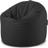 extroitaly Pouf Sacco XXL (Nero) Poltrona in Ecopelle Idrorepellente di Alta Qualita' diametro cm.95 schienale cm.h.130 Riempimento Incluso Cuciture Ribattute Cerniera sul Fondo