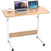EXSELTMAN Scrivania Salvaspazio Tavolino da Letto con Ruote, 80x40x69-90cm, Scrivania per Computer, Scrivania da Ufficio, Multiuso, Moderno
