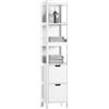 SoBuy Mobile Bagno Salvaspazio Colonna Armadietto Verticale Slim con Ripiani Regolabili per Bagno Lavanderia Cucina Design Moderno Bianco Anti-Umidità 30x30x144cm FRG126-W