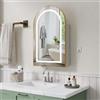 ChromaCasa Specchio Bagno Contenitore con 3 Colori Luce e 1 AC/2 USB, Armadio Specchio Bagno con Deumidificazione con 1 Tocco e Funzione di Memoria(Oro Bianco)