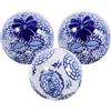 Lurrose Palline Decorative Stili Multipli in Ceramica Blu Stile Vintage Set da 3 Resistenti e Non Facilmente Danneggiabili Design Creativo e Originale Stili Multipli per Decorare Vasi e Feste