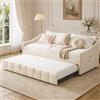 JiaOyu Divano letto multifunzionale allungabile 90/180 x 200 cm, divano allungabile a 2 posti con funzione sonno e rete a doghe in velluto, ideale per soggiorno e camera degli ospiti, senza materasso (tipo C