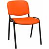 SEDIAOFFICE - Sedie Ufficio Senza Ruote, Sedia Scrivania Ergonomica, per Studio, Sala D'Attesa, Sala Riunioni e Conferenze, Comoda Sedia Ufficio in Ecopelle (Base, Arancio Pelle)