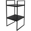 Spetebo Scaffale in metallo nero aperto con 2 scomparti - 54 x 27 x 27 cm - Libreria quadrata con 2 ripiani - Mensola universale per bagno, cucina, soggiorno, corridoio, decorazione per nicchia