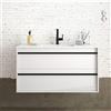 Yellowshop. - Mobile Bagno sospeso Attila 100 Legno con lavabo Specchio LED e Colonna Varie Colorazioni (Bianco Lucido (Mobile + lavabo))