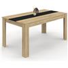 IDMarket - Tavolo da pranzo rettangolare GEORGIA per 8 persone in simil-faggio e nero 160 x 80 cm