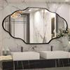 Clevich Specchio asimmetrico Grande 66 x 116 cm, Specchio da Parete Decorativo Nero Con Cornice InAlluminio,design sottile e moderno, per Soggiorno, Camera da Letto, Corridoio Specchio da Appendere