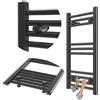 Granitan Termoarredo Bagno 40x80 cm - 232W - Termo Arredo da Bagno - Termoarredo Idraulico - Termosifone da Parete - Nero