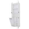 3E 3xE living.com Mobile bagno Bagnoli - Mobile da terra con cinque ripiani e cesto portabiancheria, bianco opaco/bianco lucido, P: 30 cm, A: 174 cm, L: 60 cm