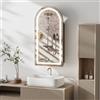 Ztexkee Specchio Contenitore Bagno con Luce e Antiappannamento Arcuata Metal Armadietto Bagno a Parete con 2 Mensola (Nessun assemblaggio richiesto) Specchio Contenitore Bagno 40x79x12.5 cm