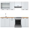 Vicco Cucina componibile Fame-Line, Casa di campagna bianca/bianco, 240 cm, PL Rovere, adatto per l'espansione individuale con moduli aggiuntivi