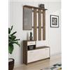 Bissolo Casa, Mobile da Ingresso Ken, Noce Eastwood e Spatolato, Laminato, 72.5x100x25, Mobili da Ingresso Moderni e Salvaspazio, Design Funzionale per Ottimizzare l'ambiente