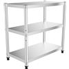 TouTToNG Tavolo da lavoro da cucina in acciaio inox, 3 ripiani, per gastronomia, per carichi pesanti, fino a 50 kg, 80 x 80 x 40 cm, scaffale in metallo per cucina, YXF-2877