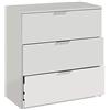 Arreditaly Cassettiera 3 Cassetti Comodino Senza Piedi Comò Mobile Camera da Letto Salvaspazio Finitura Antigraffio Design Minimal Moderno Arredo Casa Studio Lavanderia Corridoio 77 x 38 x 80 Cm (Bianco)