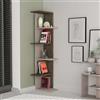 Totò Piccinni Libreria KORA angolare in legno 6 Ripiani dal design moderno 37x22x141h (Tortora/Rovere Fumo)
