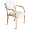 LYHD Sedia da pranzo in stile nordico, sedia da pranzo in legno massello, moderna poltrona da studio minimalista, con braccioli poltrone ergonomiche