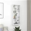 Gecheer Scaffale a Parete Bianco, Libreria Pensile da Parete, Scaffale da Muro 36x16x90 cm