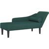 vidaXL Chaise Longue con Cuscini Verde Scuro in Tessuto, divano letto, divano imbottito, seduta da soggiorno, dormeuse, seduta da salotto