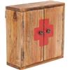 DESIGN DELIGHTS Armadio Medico Vintage | 35x35x35x13cm (HxLxP), Legno Riciclato | pensile, mensola a Muro, armadietto per medicinali, Armadio Bagno in Legno massello, Marrone Vintage | ripostiglio