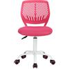 Homy Casa Sedia da scrivania girevole regolabile sedia da ufficio sedia ergonomica senza bracciolo, Rosa