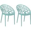 Totò Piccinni Sedia Poltroncina JUNGLE in Polipropilene Moderna Design Impilabile (Verde Salvia, 2)