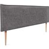 DHOME Testiera in lino naturale con bordo della testiera imbottito Letto moderno TOP TRENDING (Grigio Scuro, 160x105cm con Gambe (Letto 150/160))