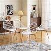 buybyroom Sedia da cucina Set di 4 sedie scandinavo bianche con gambe in metallo, schienale ergonomico per sala da pranzo, soggiorno, cucina e camera da letto