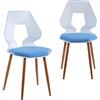 Trisens - Set di 2 o 4 sedie di design, adatte per sala da pranzo, cucina, soggiorno, ufficio, di plastica, colore: bianco/grigio chiaro, quantità: 2