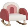 LIFEZEAL Sedia, Poltrona a Dondolo per Bambini 3-5 Anni, con Branccioli, Schienale Ergonomico, Piedini Legno Massello, Imbottito con Spugna, Anticollisione, Cameretta, Max50kg, 50,5x49x50,5cm, Rosso