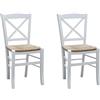 Vicentini arreda SET 2 SEDIE IN LEGNO SHABBY CHIC BIANCO ICS SEDUTA PAGLIA