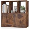 KOMFOTTEU Libreria Scaffale con Ante con Chiusura Magnetica a Pressione, Libreria da Terra con Dispositivo Antiribaltamento, Mobile Portaoggetti per Soggiorno, Ufficio, Studio, 70x30x70cm (Marrone)