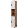 Vicco Armadio per il bagno Irma, Bianco lucido/Rovere, 30 x 192 cm