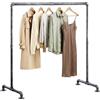 CLP Stand Appendiabiti Jersey in Metallo Stabile, Autoportante, Regolabile in Larghezza, Design Industriale, Colore:Argento, Dimensione:150 cm