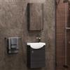 Planetmöbel Set di mobili da bagno lavabo con mobiletto 40 x 60 x 29 cm con armadio a specchio 40 cm per bagno e WC ospiti, antracite
