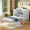 Wyibwy Letto singolo, 90x200cm, letto a parete, rete a doghe, armadio letto verticale, letti salvaspazio, letto per bambini,struttura letto una piazza e mezza legno,Bianco(senza materasso)