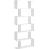 HOMCOM Scaffale Alto con 6 Ripiani, Libreria Scaffalatura in Legno Design Moderno, Bianco 80 × 23 × 192cm