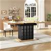 boorbin Tavolo da pranzo telescopico (110-140 x 80 cm), tavolo da cucina pieghevole per 4-6 persone, tavolo da pranzo allungabile, tavolo da cucina salvaspazio, per cucina, soggiorno, con motivo a