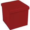 Home Tresor - Pouf Contenitore, Cubo Contenitore Poggiapiedi, Sgabello Quadrato Pieghevole Basso, Scatola Porta Giochi Bambini, Cassa cm. 30x30x30 (Burgundy)