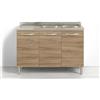 REDÒKASA Sotto lavello per cucina componibile da 120 cm con 3 ante linea MAKA, realizzata in legno 100% MADE IN ITALY (Con lavello vasche a Destra, Noce)