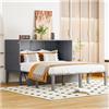 Wyibwy Letto armadio 140 * 200cm, letto a parete con rete a doghe, letto a scomparsa, letto armadio verticale con rete a doghe, letto bambini, letto matrimoniale, mobili salvaspazio, Grigio